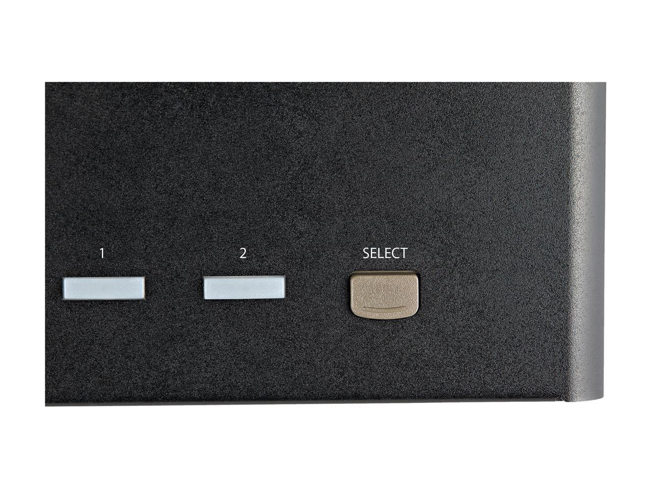 StarTech.com 2 Port Quad Monitor DisplayPort KVM Switch 4K 60Hz UHD HDR, DP 1.2 KVM Switch, 2 Port USB 3.0 Hub, 4x USB HID, Audio, Hotkey