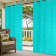thumbnail image 3 of Turquoise Plaid Outdoor Curtains for Patio Waterproof,Windproof Privacy Curtains with Weighted Bottom,Geometric Leaf Diamond Morocco Abstract Outside Drapes for Picnic Garage Yard 54"x108" 2 Panel, 3 of 8