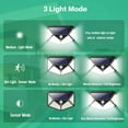 thumbnail image 3 of Luz solar para exteriores 【Versión potente paquete de 4】 100 LED 2200 mAh Iluminación exterior impermeable Luz solar de 270 ° Sensor de movimiento de 180 ° Foco solar Luz de pared solar para jardín JAMW Sencillez, 3 of 5