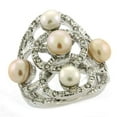 thumbnail image 1 of Women Rhodium Brass Ring with Semi-Precious in Multi Color - Size 6, 1 of 1