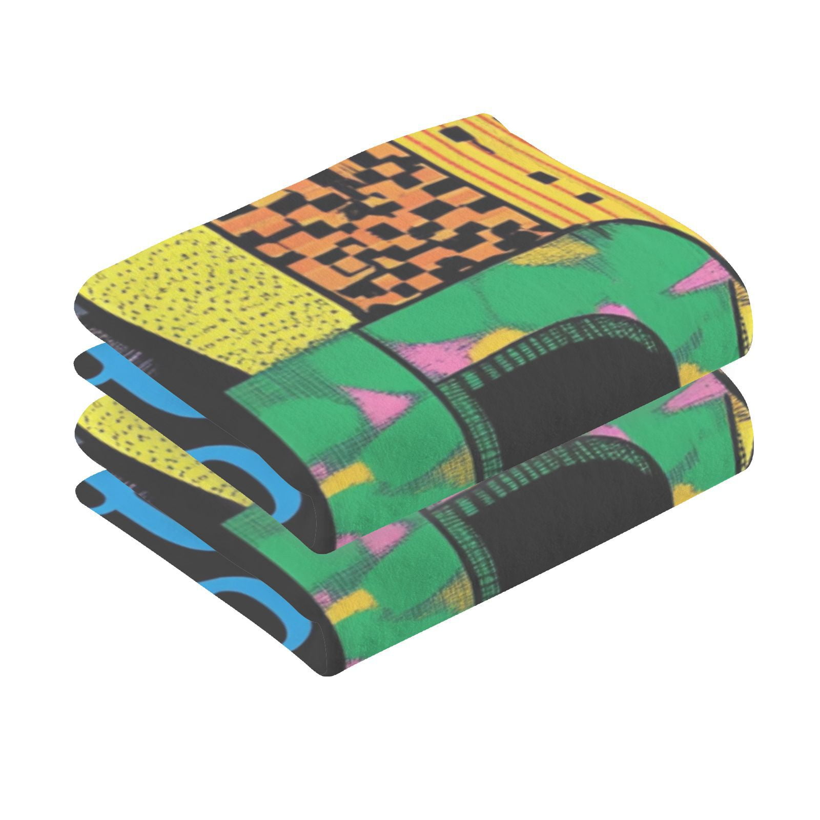 Letters Colorful Hand Towels Cotton Bath Towels Large Face Towels Absorbent for Bathroom 2 Packs