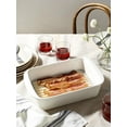 thumbnail image 5 of Deep Casserole Dishes for Oven, 13.7”x9.6” Ceramic Baking Dish Set with Roasting Racks, Large Lasagna Pans with Handles, Rectangular Bakeware as Gift for Mom, White (4.6QT/3.0QT/1.6QT), Set of 3, 5 of 9