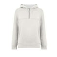 thumbnail image 5 of ZHYou No Boundaries Women's Half Zip Pullover Hoodie Oversized Sweatshirt Comfortable Loungewear Casual Sporty Top Fleece Lined Warm Cozy Fit Multiple Colors Available,White,Size M, 5 of 5