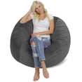 thumbnail image 2 of Chill Sack Bean Bag Chair, Memory Foam Lounger with Microsuede Cover, Kids, Adults, 4 ft, Grey Pebble, 2 of 5