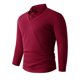 thumbnail image 1 of Blusa y camisa de manga larga con cuello vuelto para hombre, color liso, informal, elástica, deportiva, con botones, blusa de manga larga con cuello vuelto para hombre, tops de poliéster para hombre, 1 of 5