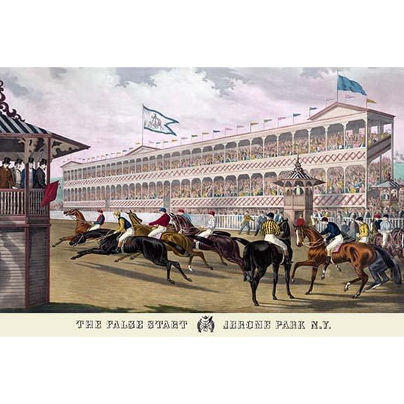 The False start, Jerome Park, N.Y.- Fine Art Canvas Print (20" x 30")