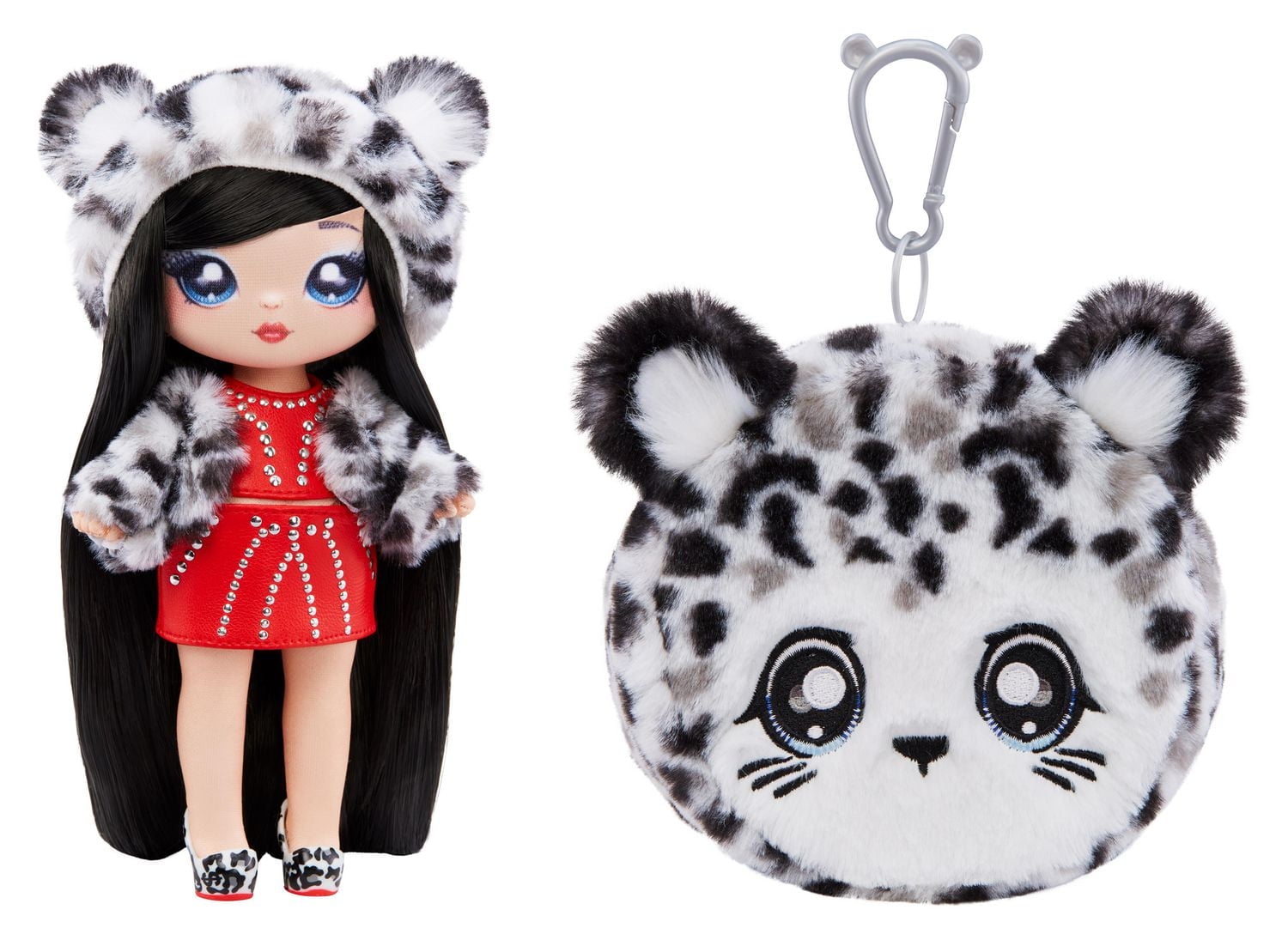 Na Na Na Surprise Cozy Series Leona White 7.5" Fashion Doll Snow Leopard-Inspired with Black Hair