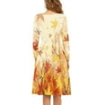 thumbnail image 2 of FKELYI Fall Maple Leaves Women Dress Size 3XL Casual Hallo Thanksgiving Women Long Sleeve Dresses Formal Comfortable Swing Skater Midi Dress, 2 of 4