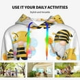 thumbnail image 4 of Wukai Gnomes Honey Bee Print Womens Hoodies Fleece Sweatshirts Long Sleeve Sweaters Pullover Fall Outfits Winter Clothes-Medium, 4 of 7