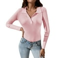 thumbnail image 1 of Duoif Chandails pour Femmes Tendance Femmes Chandail Tricoté Uni Chandail à Col Roulé de Base Hauts Chandails pour Femmes Hauts pour Femmes Rose TG, 1 of 5