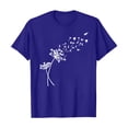 thumbnail image 1 of Nouveaux et Tendances T-Shirts Graphiques Uooqdmx pour Femmes, Hauts Floraux pour Femmes, Mode Plage pour Femmes, Mignons Col Rond Tournesol Graphique Décontracté Imprimé, Hauts de Printemps pour Femmes 2025, Bleu Foncé L, 1 of 3