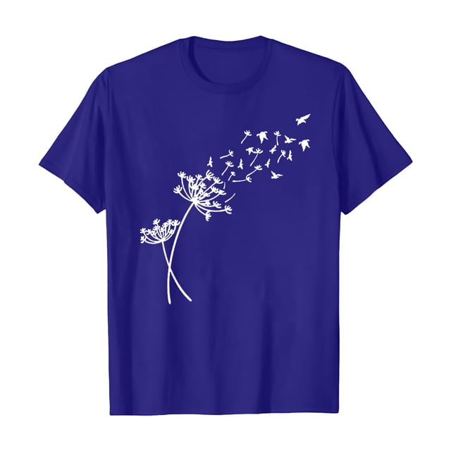 Nouveaux et Tendances T-Shirts Graphiques Uooqdmx pour Femmes, Hauts Floraux pour Femmes, Mode Plage pour Femmes, Mignons Col Rond Tournesol Graphique Décontracté Imprimé, Hauts de Printemps pour Femmes 2025, Bleu Foncé L
