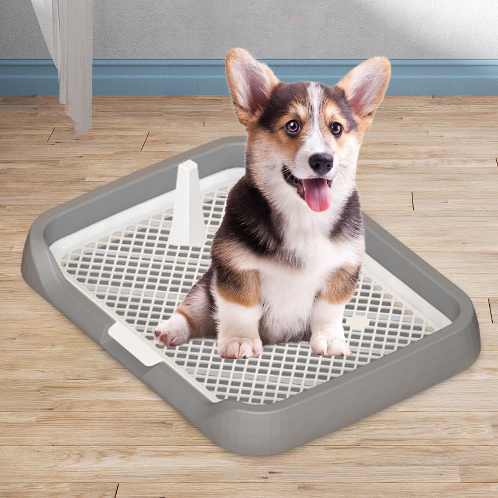YWMJZEU Dog Toilet Anti Splashing Indoor Open Top Entry Dog Litter Pan Detachable Litter gray