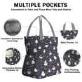 thumbnail image 3 of Dark Christmas Snowman Pattern Drawstring Lunch Bag Women - Drawstring Lunch Bag Insulated for Work Office - Stain-Resistant Large Lunchbags for Women with Multi-Pockets, 3 of 6
