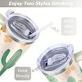 thumbnail image 5 of Cactus 40 Oz Tumbler with Handle Lid and Straw, Stainless Steel Double Walled Vacuum Insulated Cup, Cute Anniversary Wedding Birthday Gifts Tumbler for Women Men Friends Outdoor Indoor, 5 of 7