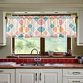 thumbnail image 3 of Yayeee Kitchen Curtains Tier Set of 2 Light Filtering 57"x36" Over Sink Window Panels, Pink Abstract Pattern, 3 of 7
