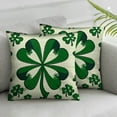 thumbnail image 2 of COMIO  Clover Envelope St Patricks Day White Throw Pillow Cover, Shamrock Cushion Case Decoration for Sofa Couch&nbsp;2pc, 2 of 6