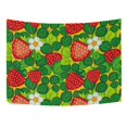 thumbnail image 3 of MYPOP Leaf With Strawberries Tapestry Wall Hanging Decoration Home Decor Living Room Dorm 80x60 inches, 3 of 4