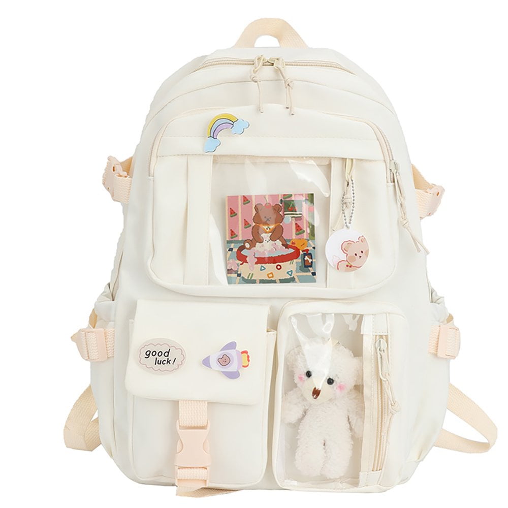 Kawaii Backpack Lovely Pastel Rucksack for Teen Girls Aesthetic Student Bookbags with Kawaii Pin and Cute Accessories Green Walmart