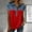 Red, variant on Denim Shirts for Women Button Up V Neck Lapel Collar Casual Short Sleeve Fashion Patchwork Western Blouses 2026
