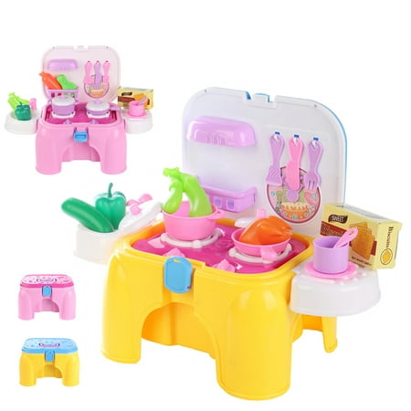 Play Food Dishes Set- Play Fruits - Play Dishes - Pots and Pans - Play Kitchen Cooking Playset Utensils - Mini Stove (lights & sounds) Best Gift For Toddlers Boy (Best Mcdonalds Play Place)