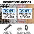 thumbnail image 3 of Mechanical Closet Not An Exit OSHA Notice Rigid Plastic Sign 14 Inch x 10 Inch - 5 Pack, 3 of 8