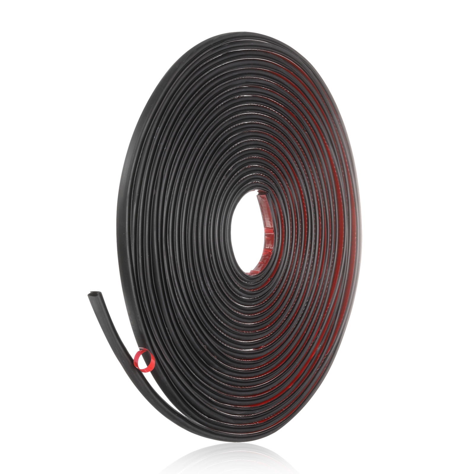 Uxcell Rubber Weather Stripping Door Seal 40ft x 9mm Self-Adhesive D-Shape Door Seal Strip Soundproof Waterproof for Door Frame Windows Insulation Large Gap, Black