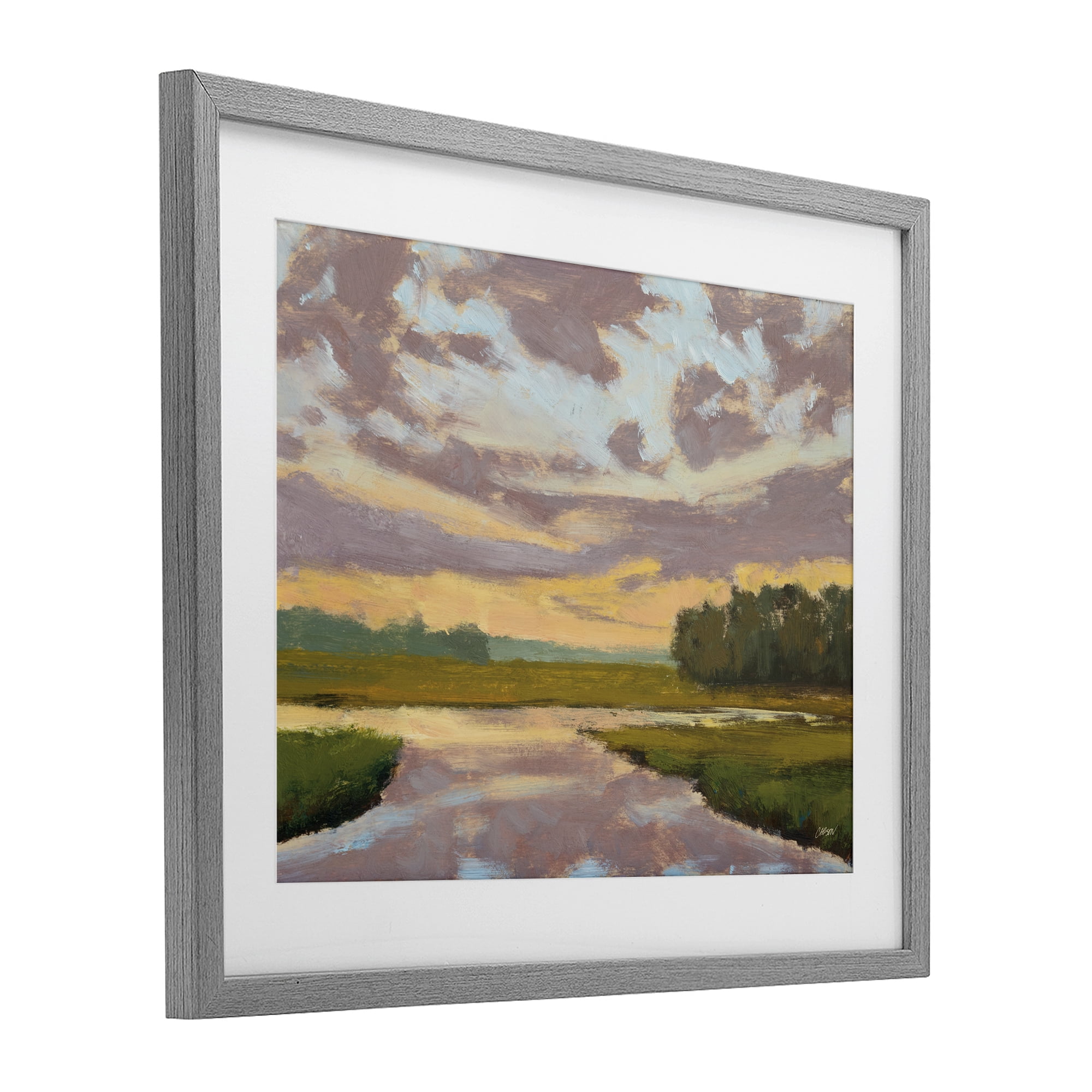 Stupell Industries Lowcountry Sunset Palette Gray Framed Print Under Glass, design by Carson Overstreet