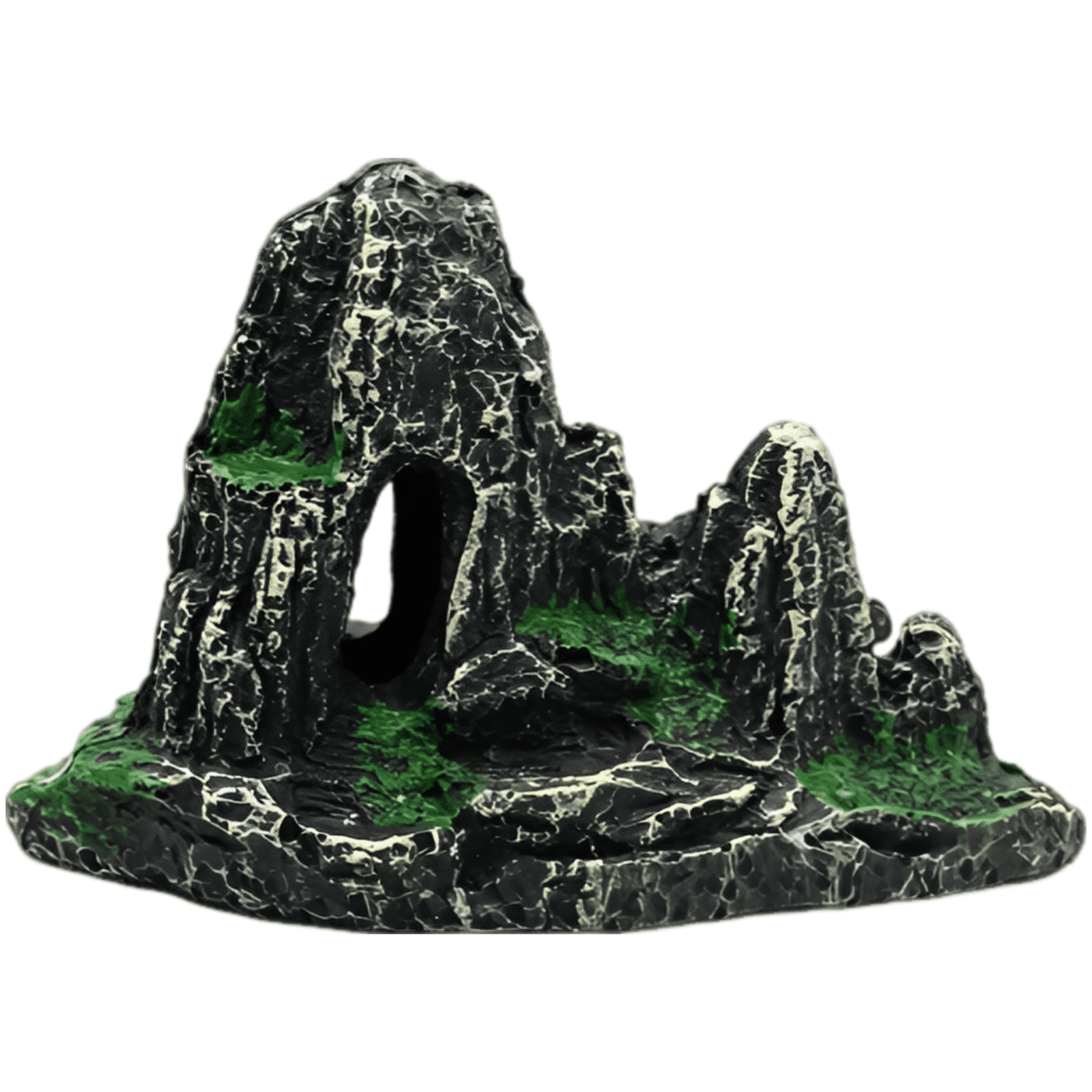 Resin Aquarium Mountain Decoration Fish Tank Ornament Lifelike Stone Mountain Betta Hideout Cave Small Landscaping for Aquatic Pets Vivid Underwater Environment
