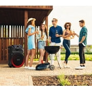 Dolphin SP-18RBT Box Party 18-Inch Rechargeable Bluetooth Party Speaker – Deep Bass, High Power Sound, Wireless Microphones, USB/SD, AUX & Guitar Inputs, Extended Battery Life, 12V Input