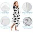 thumbnail image 7 of White and Black Of Leopard Print Hooded Bath Towel，50"x30" for Ages 3 To 12 Kids, Quick Dry Lightweight Soft Microfiber Hood Beach Towel Cover Up for Kids, 7 of 7