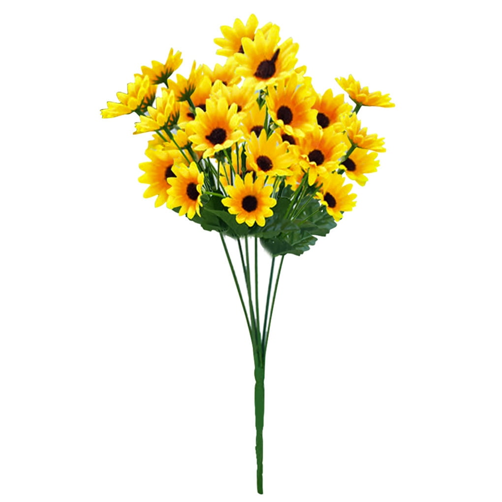 22 Head Sunflower Bouquet Artificial Silk Fake Flowers Wedding Home Party Decor 