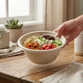 thumbnail image 6 of Pulp Tek 32 oz Round Natural Sugarcane / Bagasse Salad Bowl - 7" x 7" x 2 3/4" - 100 count box, 6 of 6