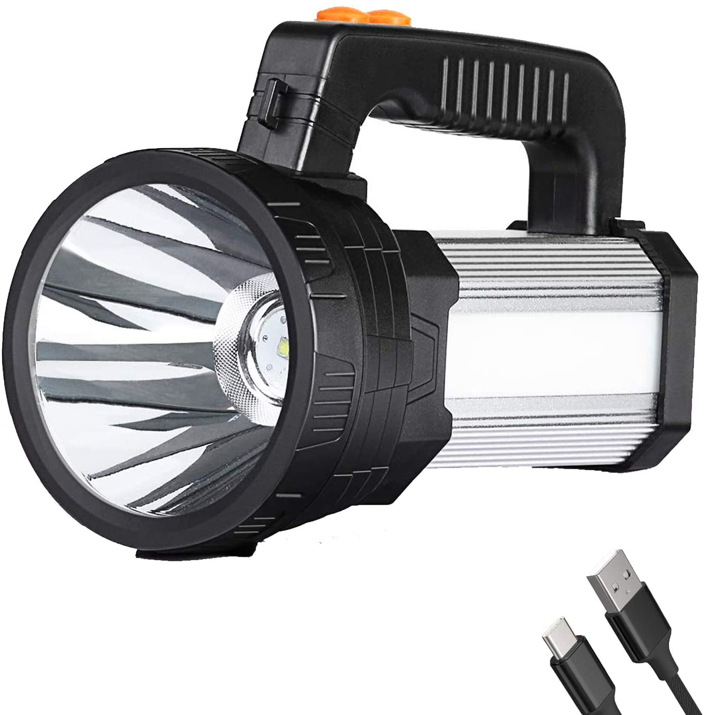 Super Bright Rechargeable Spotlight Flashlight with 6000 Lumen CREE D