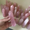 thumbnail image 4 of BuleStore  40-50mm Natural Rock Pink Rose Quartz Crystal Wand Point Healing Mineral Stone, 4 of 6