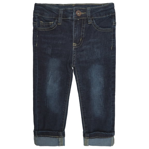 KIDSCOOL SPACE Baby Girls Boys Jeans,Elastic Band Inside Ripped Stretchy Soft Thin Summer Denim Slim Pants,4-5 Years