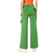 thumbnail image 5 of Cargo Pants Women Petite Size Elastic Waist Bootcut Yoga Workout Casual Trousers Light Green 2XL, 5 of 5