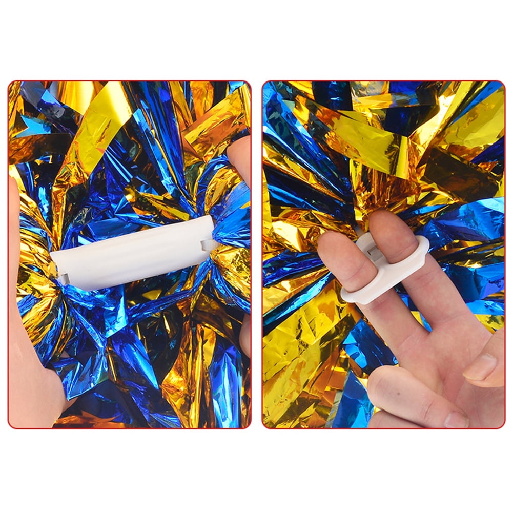 12Pcs Cheerleading Pom Poms PET Handmade Cheer Pompoms Cheering Team Dance Performances Sports Meeting Props 30CM Type 6