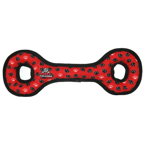 Tuffy Ultimate Tug-O-War Red Paw Durable Plush Squeaky Dog Toy