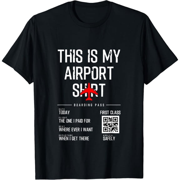 This is my Airport Funny Family Travel T-ShirtMen and women, Black T-shirt, size: Extra large