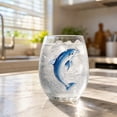 thumbnail image 3 of Cristalería Artesanal de Pulpo Azul con Anillos, Copa de Vino sin Tallo Impresa en 2D, Cristalería Náutica Costera para Bar, Vaso de Vidrio con Temática Oceánica para el Hogar, Cocina, Decoración de, 3 of 8