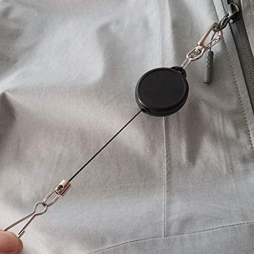 Square Metal Retractable Pull Key Ring Id Badge Lanyard Name Tag Card  Holder Reel Belt Clip Attachment Buckle Keychain