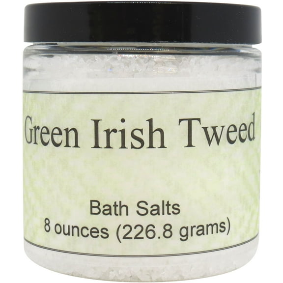 Green Irish Tweed Bath Salts by Eclectic Lady, 8 ounces