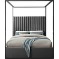 thumbnail image 3 of Meridian Furniture Jax Solid Wood and Velvet Queen Bed in Gray, 3 of 6