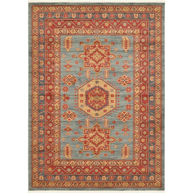Unique Loom Sahand Collection Traditional Geometric Classic Light Blue Area Rug (8' 0 x 11' 0)