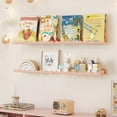thumbnail image 3 of Lifewit Kids Bookshelf 8 Pack, 15" Acrylic Floating Shelves for Wall Mounted, Pink Clouds Nursery Book Toy Hanging Racks for Baby/Toddler/Children in Bedroom, Living Room Decor, 3 of 10