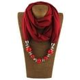 thumbnail image 5 of BESTYO Womens Fashion Neckerchief Ring Scarf Necklaces Beads Solid Color Jewelry Shawl, 5 of 17