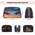 thumbnail image 5 of Picia Red And Blue Fire Cloud Dragon Print Leather Makeup Bag Make Up Bag Travel Toiletry Bag for Her Girlfriend Teacher Teen Girl Gifts, 5 of 8