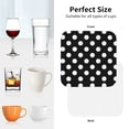 thumbnail image 6 of Lsque Black and White Polka Dot Pattern 4" Drink Coasters Set of 4, PVC Leather Absorbent Coasters, Table Coaster Set Decorative Coffee Cup Coasters Housewarming Gift -Square, 6 of 6