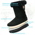 thumbnail image 2 of Women's Winter Snow Boots Fur Lined Short Mid Calf Fashion Boot Art Resin Button Faux Suede Boots(Black US10), 2 of 6